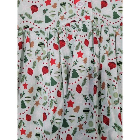 Christmas Girls Smocked Dress size 4 Handmade by Grandma #4 - Picture 4 of 5